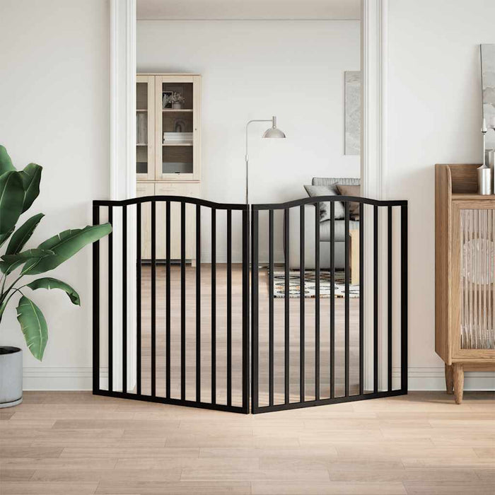 Poartă pentru câini pliabilă 2 panouri negru, 160 cm, lemn plop - WALTI WALTI