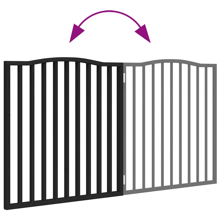 Poartă pentru câini pliabilă 2 panouri negru, 160 cm, lemn plop - WALTI WALTI