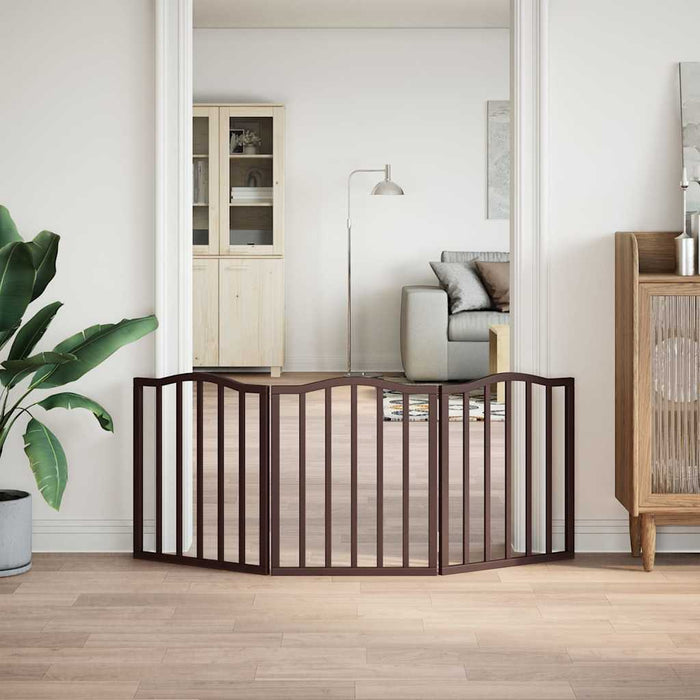 Poartă de câini pliabilă 3 panouri stejar maro 150 cm lemn plop - WALTI WALTI
