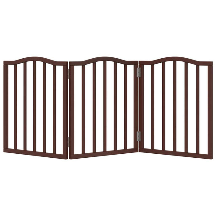 Poartă de câini pliabilă 3 panouri stejar maro 150 cm lemn plop - WALTI WALTI