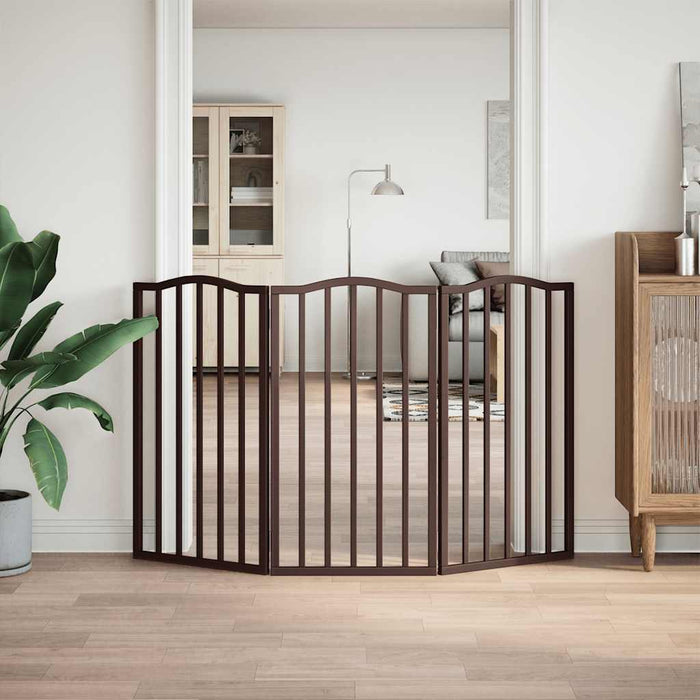 Poartă de câini pliabilă 3 panouri stejar maro 150 cm lemn plop - WALTI WALTI