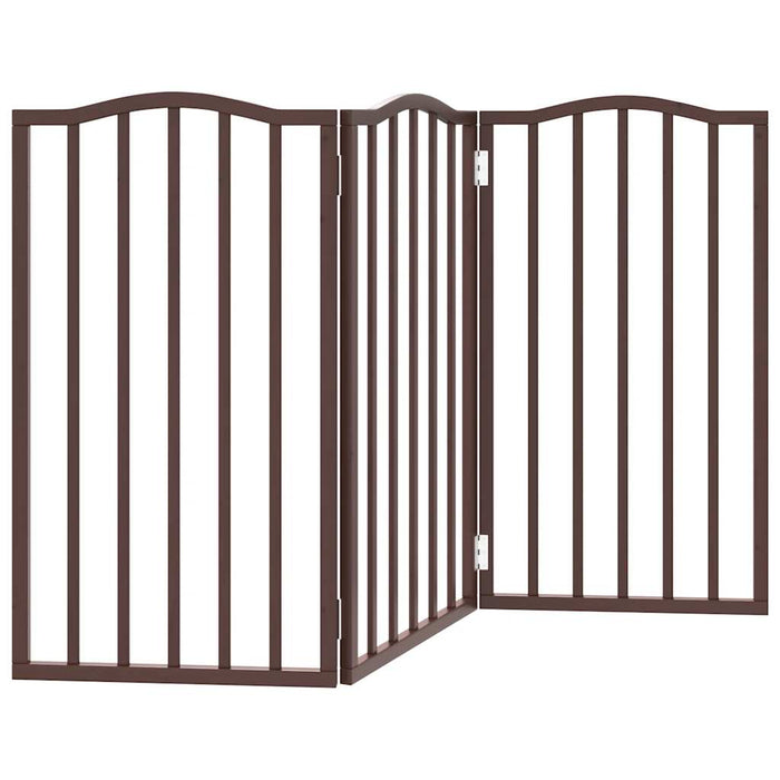 Poartă de câini pliabilă 3 panouri stejar maro 150 cm lemn plop - WALTI WALTI