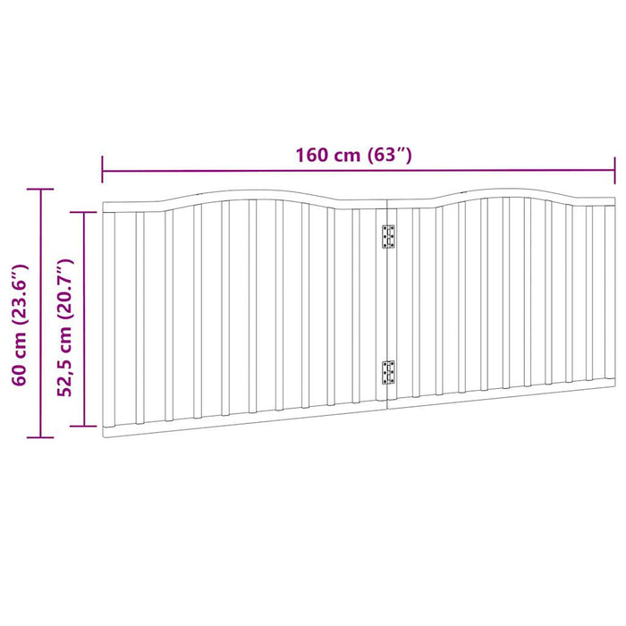 Poartă pentru câini pliabilă 2 panouri maro, 160 cm, lemn plop - WALTI WALTI