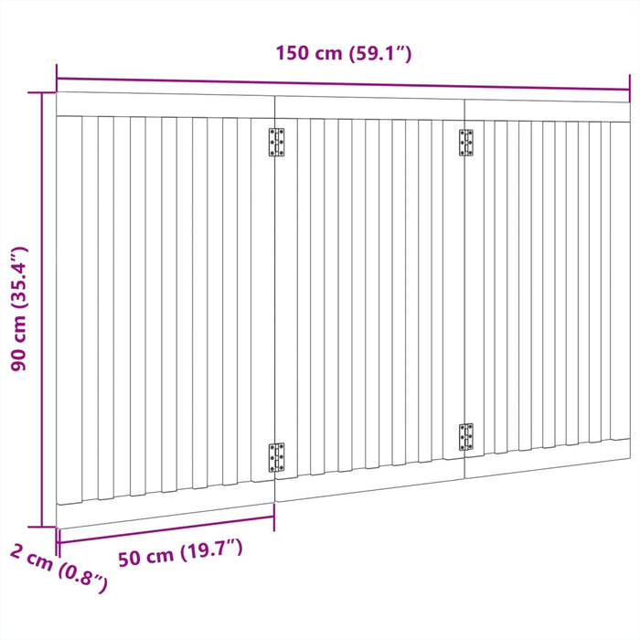Poartă de acces pentru câini pliabilă, 3 panouri, 150 cm, lemn de plop WALTI