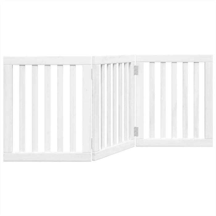 Poartă pentru câini pliabilă, 3 panouri, alb, 150 cm, lemn plop - WALTI WALTI