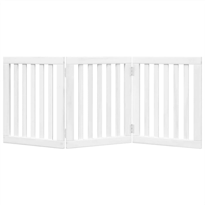Poartă pentru câini pliabilă, 3 panouri, alb, 150 cm, lemn plop - WALTI WALTI