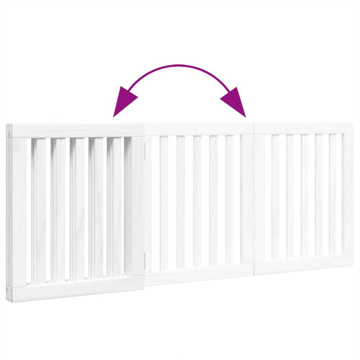 Poartă pentru câini pliabilă, 3 panouri, alb, 150 cm, lemn plop - WALTI WALTI