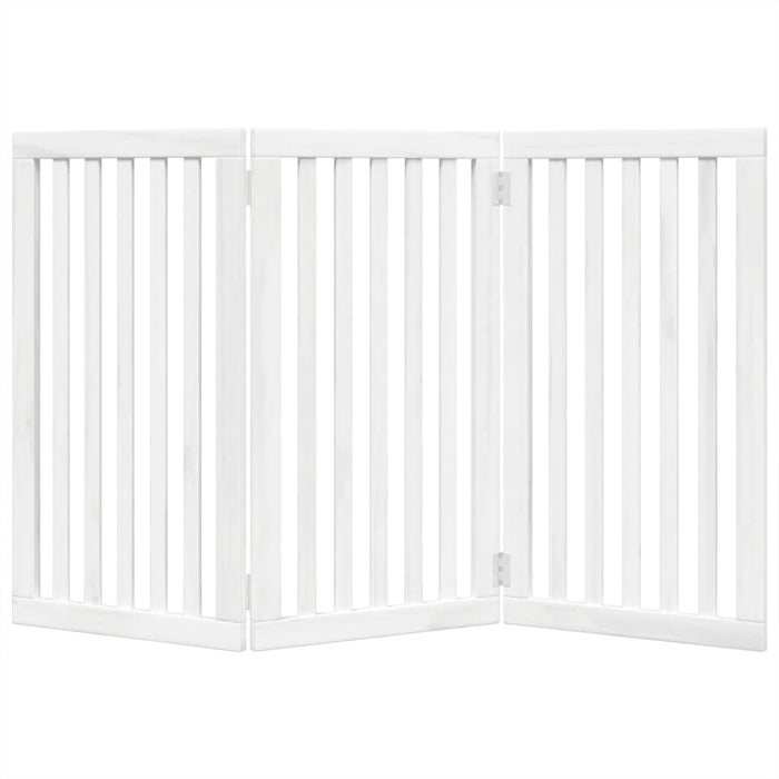 Poartă pentru câini pliabilă, 3 panouri, alb, 150 cm, lemn plop - WALTI WALTI