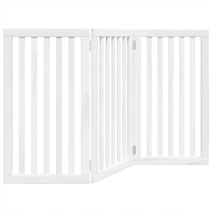 Poartă pentru câini pliabilă, 3 panouri, alb, 150 cm, lemn plop - WALTI WALTI
