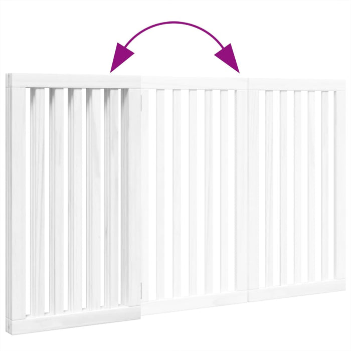 Poartă pentru câini pliabilă, 3 panouri, alb, 150 cm, lemn plop - WALTI WALTI