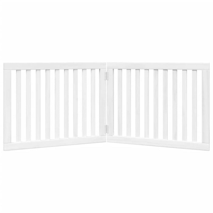 Poartă pentru câini pliabilă, 2 panouri, alb, 160 cm, lemn plop - WALTI WALTI