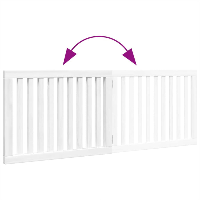 Poartă pentru câini pliabilă, 2 panouri, alb, 160 cm, lemn plop - WALTI WALTI