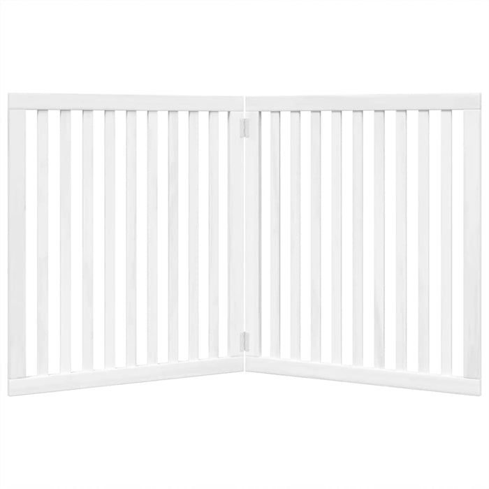 Poartă pentru câini pliabilă, 2 panouri, alb, 160 cm, lemn plop - WALTI WALTI