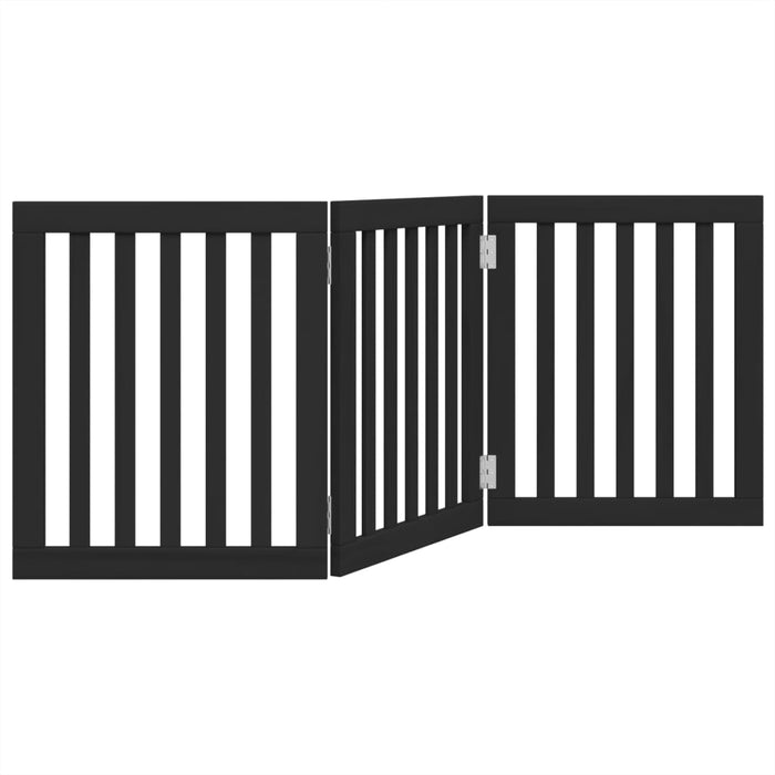 Poartă pentru câini pliabilă 3 panouri negru, 150 cm, lemn plop - WALTI WALTI