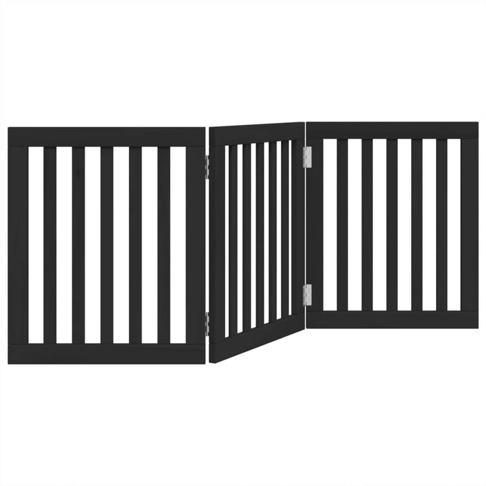 Poartă pentru câini pliabilă 3 panouri negru, 150 cm, lemn plop - WALTI WALTI