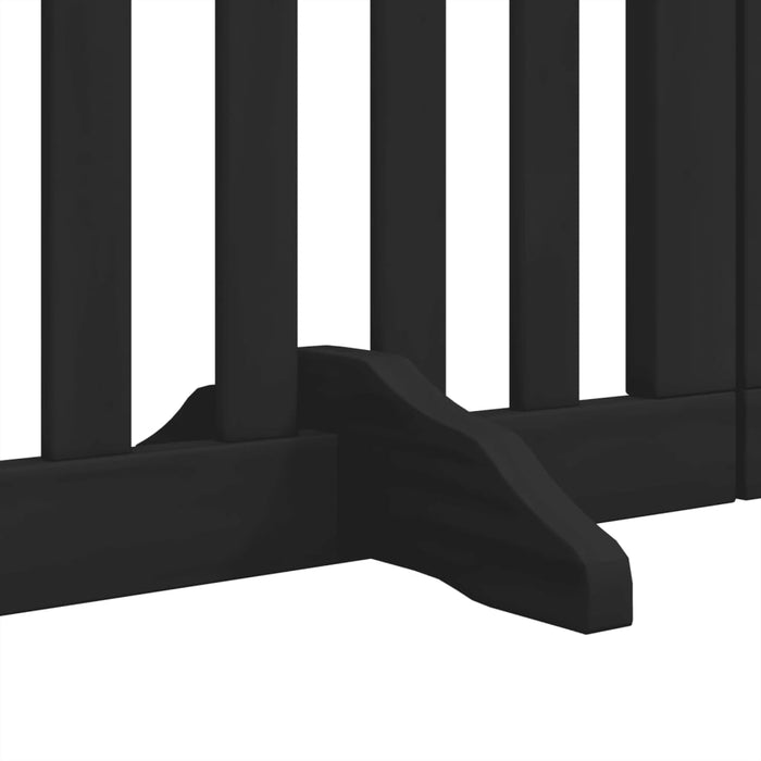 Poartă câini pliabilă cu ușă 6 panouri negru, 300 cm, lemn plop - WALTI WALTI