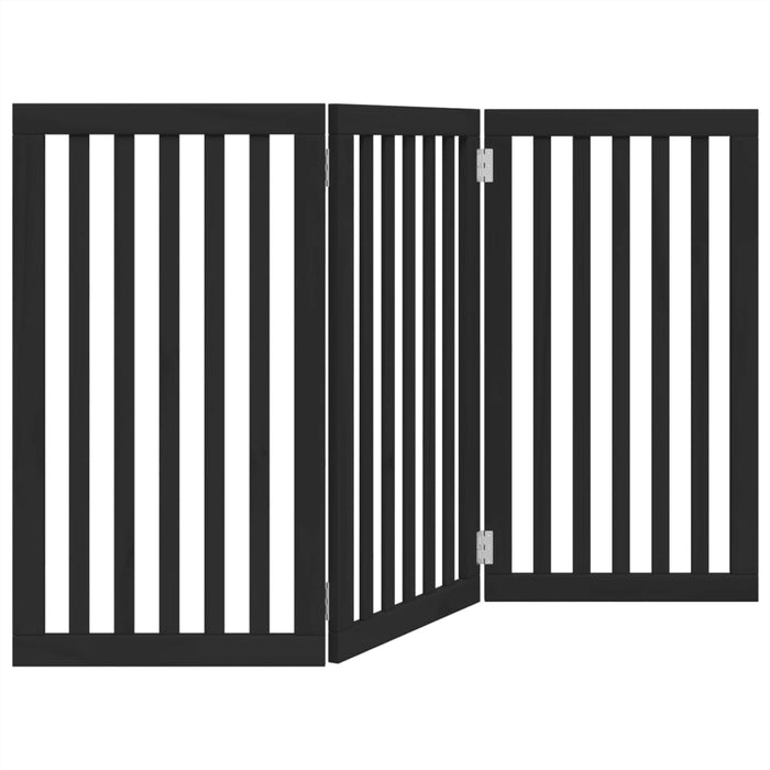 Poartă pentru câini pliabilă 3 panouri negru, 150 cm, lemn plop - WALTI WALTI