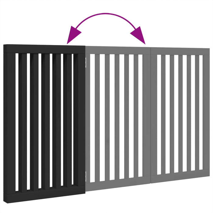 Poartă pentru câini pliabilă 3 panouri negru, 150 cm, lemn plop - WALTI WALTI