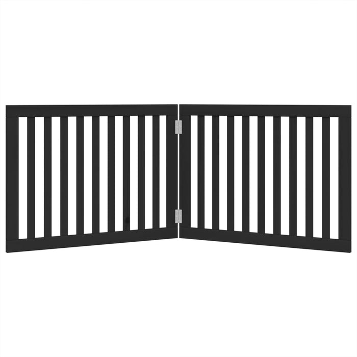 Poartă pentru câini pliabilă 2 panouri negru, 160 cm, lemn plop - WALTI WALTI