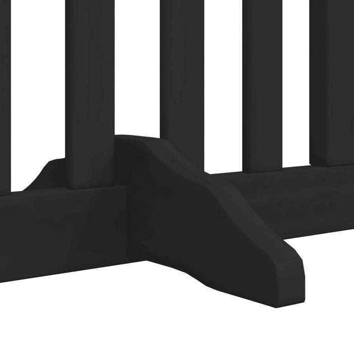 Poartă câini pliabilă cu ușă 4 panouri negru, 320 cm, lemn plop WALTI