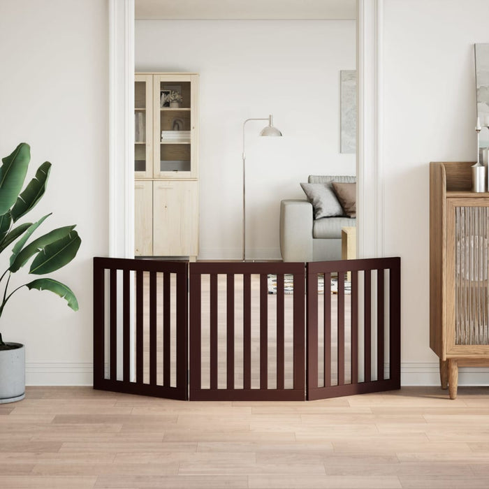 Poartă pentru câini pliabilă 3 panouri maro, 150 cm, lemn plop - WALTI WALTI