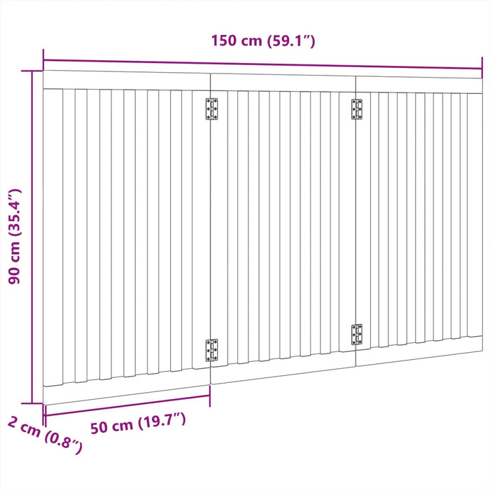Poartă pentru câini pliabilă 3 panouri maro, 150 cm, lemn plop - WALTI WALTI