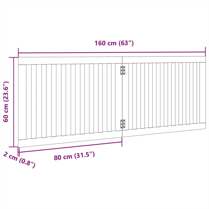 Poartă pentru câini pliabilă 2 panouri maro, 160 cm, lemn plop - WALTI WALTI