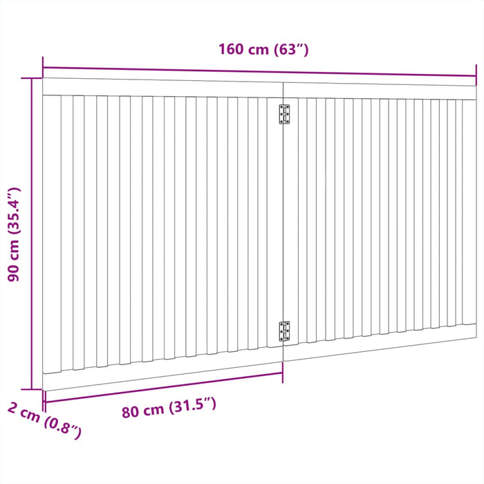 Poartă pentru câini pliabilă 2 panouri maro, 160 cm, lemn plop - WALTI WALTI