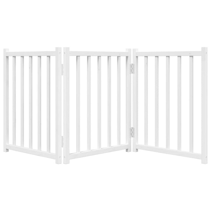 Poartă pentru câini pliabilă 3 panouri, alb, 150 cm, lemn brad - WALTI WALTI