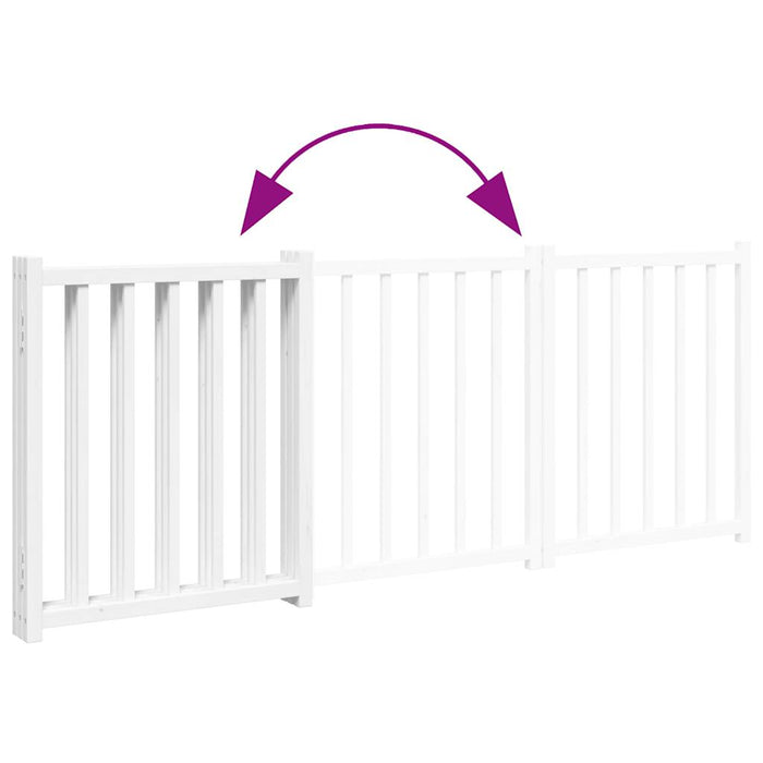 Poartă pentru câini pliabilă 3 panouri, alb, 150 cm, lemn brad - WALTI WALTI