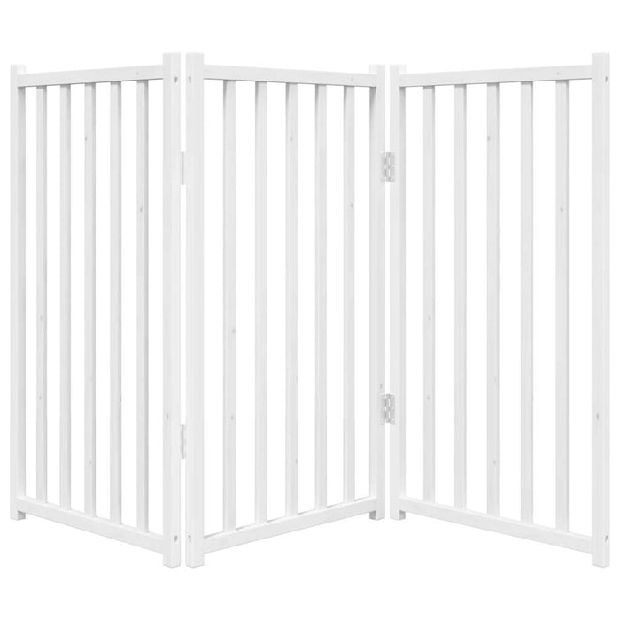 Poartă pentru câini pliabilă 3 panouri, alb, 150 cm, lemn brad - WALTI WALTI