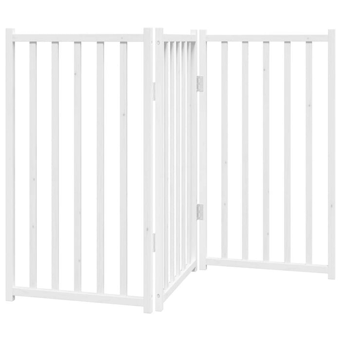 Poartă pentru câini pliabilă 3 panouri, alb, 150 cm, lemn brad - WALTI WALTI
