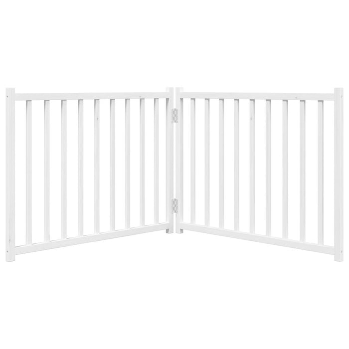 Poartă pentru câini pliabilă 2 panouri, alb, 160 cm, lemn brad - WALTI WALTI
