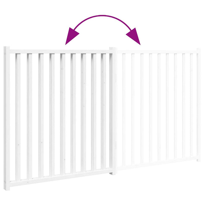 Poartă pentru câini pliabilă 2 panouri, alb, 160 cm, lemn brad - WALTI WALTI
