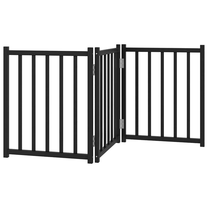 Poartă pentru câini pliabilă 3 panouri negru, 150 cm, lemn brad - WALTI WALTI