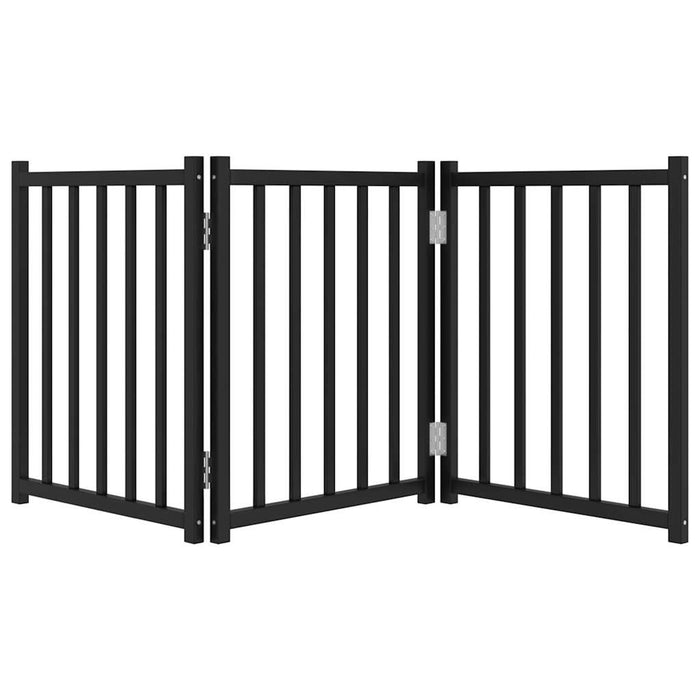 Poartă pentru câini pliabilă 3 panouri negru, 150 cm, lemn brad - WALTI WALTI