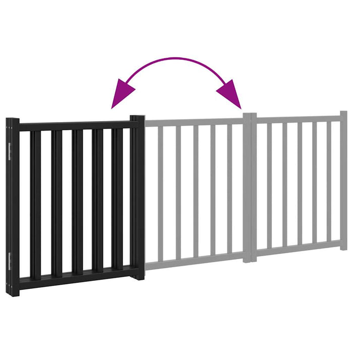Poartă pentru câini pliabilă 3 panouri negru, 150 cm, lemn brad - WALTI WALTI
