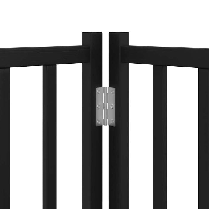 Poartă câini pliabilă cu ușă, 6 panouri negru 300 cm, lemn brad - WALTI WALTI