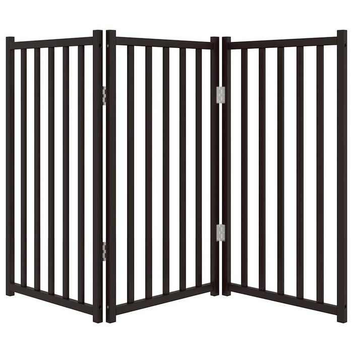 Poartă pentru câini pliabilă 3 panouri negru, 150 cm, lemn brad WALTI