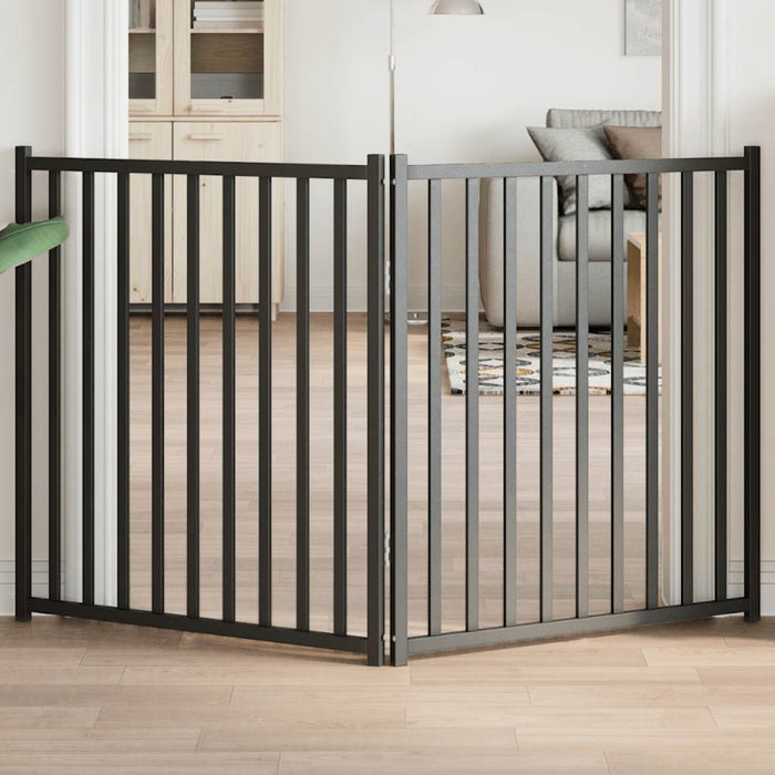 Poartă pentru câini pliabilă 2 panouri negru, 160 cm, lemn brad - WALTI WALTI