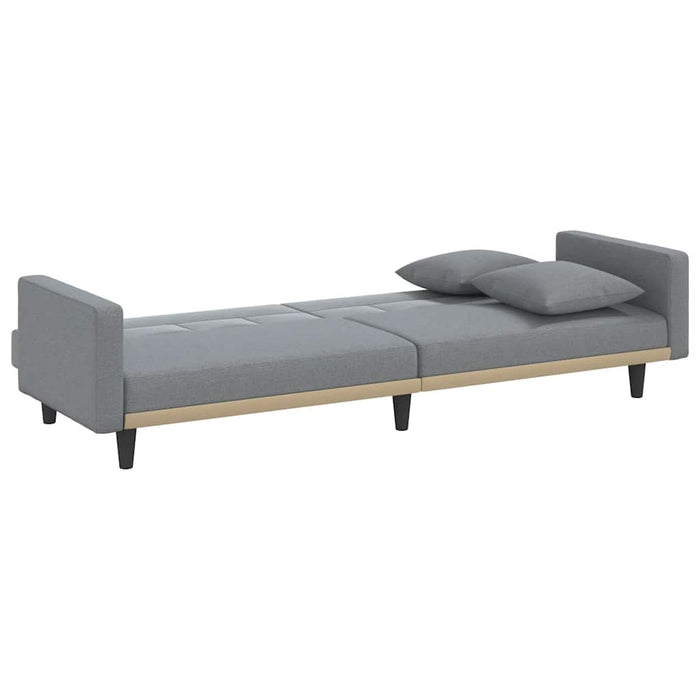 Canapea extensibilă cu cotiere, gri deschis, textil - WALTI WALTI