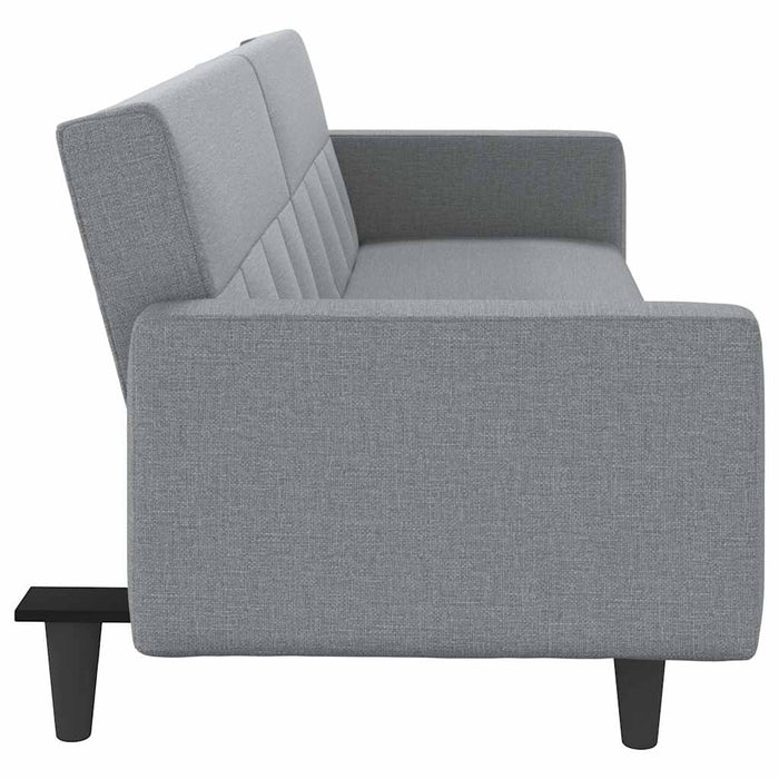 Canapea extensibilă cu cotiere, gri deschis, textil - WALTI WALTI