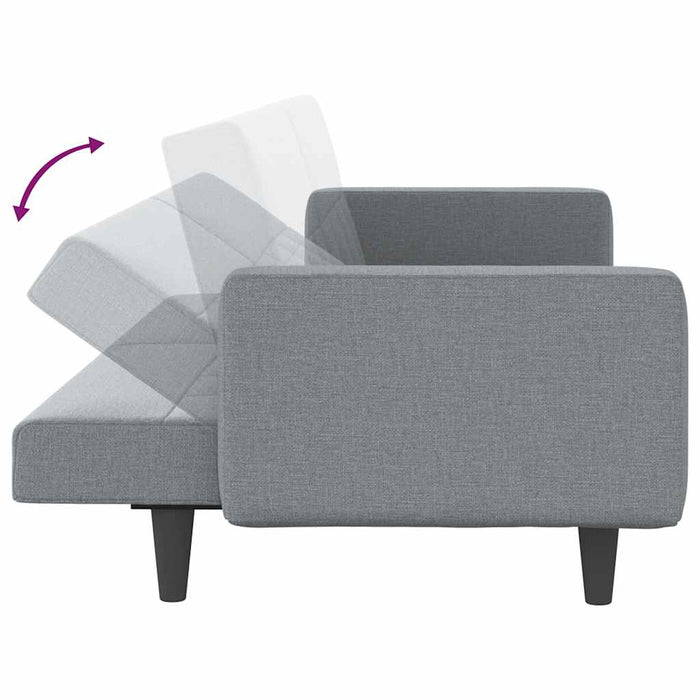 Canapea extensibilă cu cotiere, gri deschis, textil - WALTI WALTI