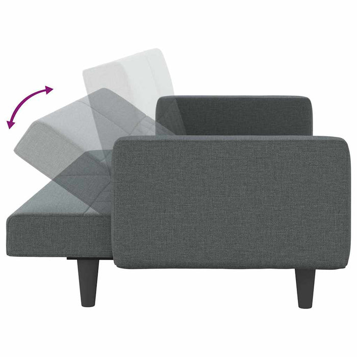 Canapea extensibilă cu perne, gri închis, textil - WALTI WALTI