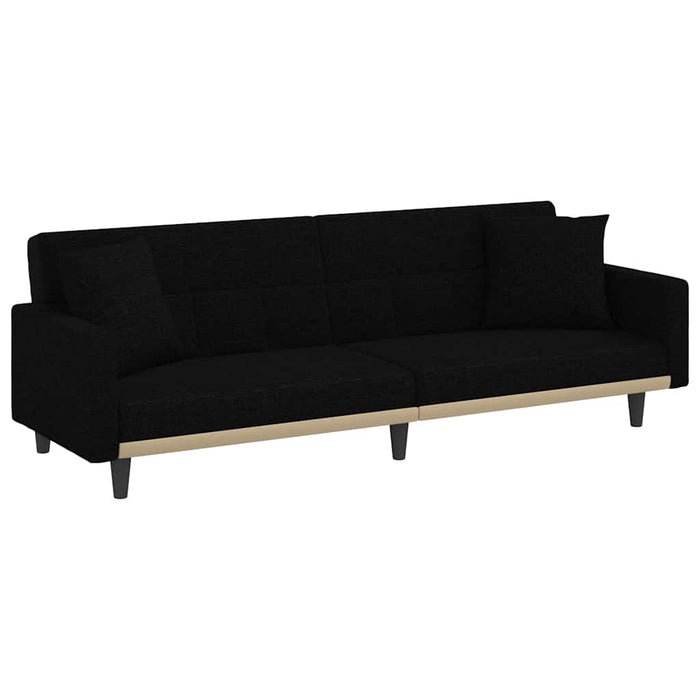 Canapea extensibilă cu perne, negru, material textil - WALTI WALTI