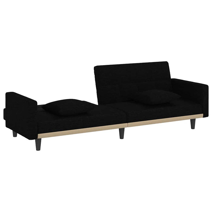 Canapea extensibilă cu perne, negru, material textil - WALTI WALTI