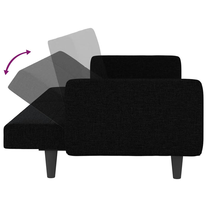 Canapea extensibilă cu perne, negru, material textil - WALTI WALTI