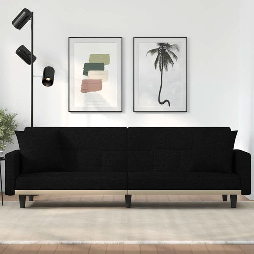 Canapea extensibilă cu perne, negru, material textil - WALTI WALTI