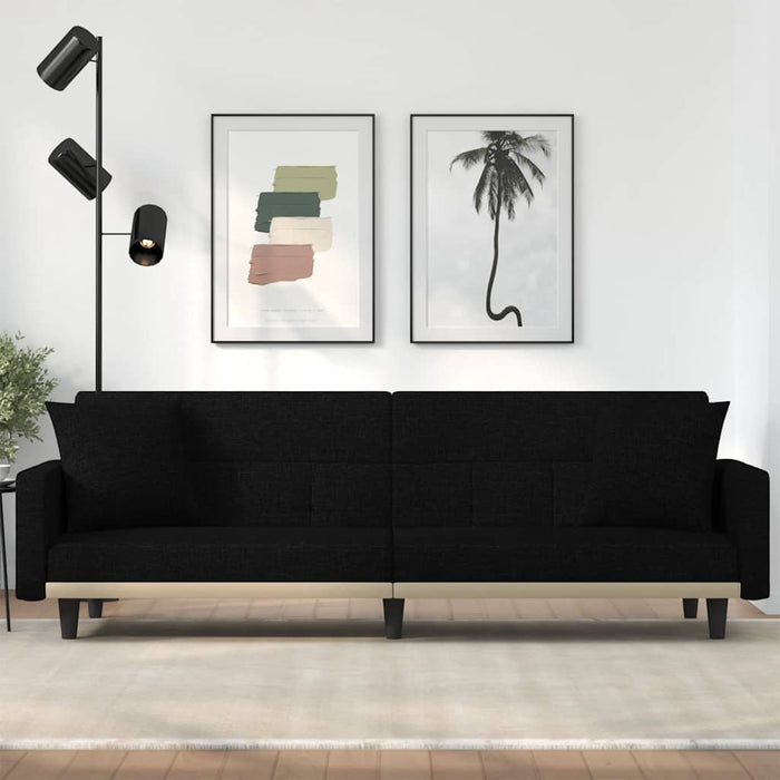Canapea extensibilă cu perne, negru, material textil - WALTI WALTI