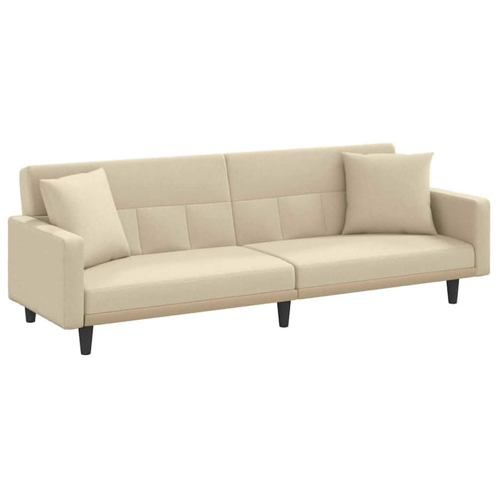 Canapea extensibilă, cu perne, crem, material textil - WALTI WALTI